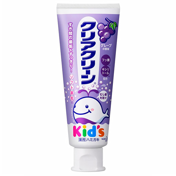 КAO Clear Clean Детская зуб. паста с мягкими микрогранул. для деликат. чистки зубов,виноград,70гр
